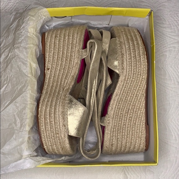 Trina Turk Shoes - Trina Turk Gold Espadrille Sandals